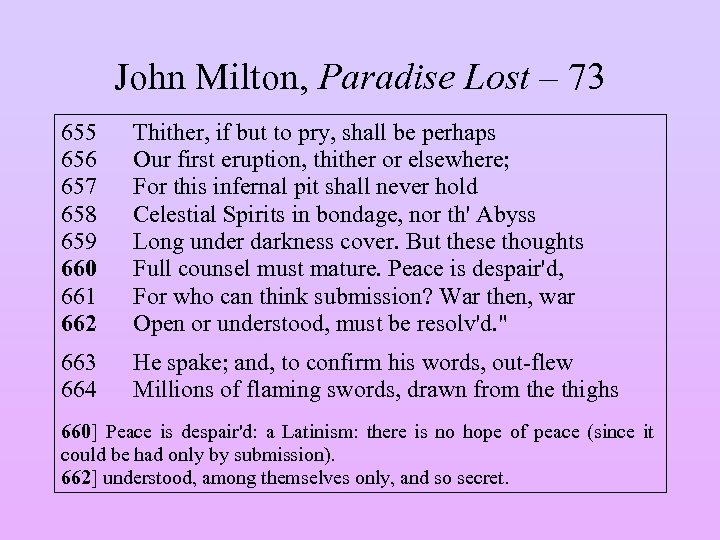 John Milton, Paradise Lost – 73 655 656 657 658 659 660 661 662