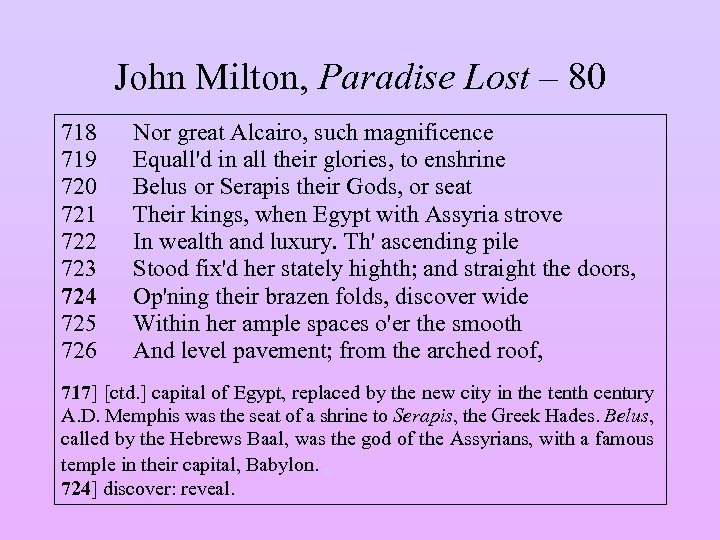 John Milton, Paradise Lost – 80 718 719 720 721 722 723 724 725