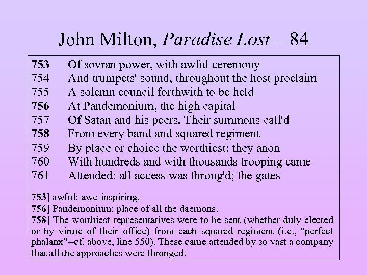 John Milton, Paradise Lost – 84 753 754 755 756 757 758 759 760