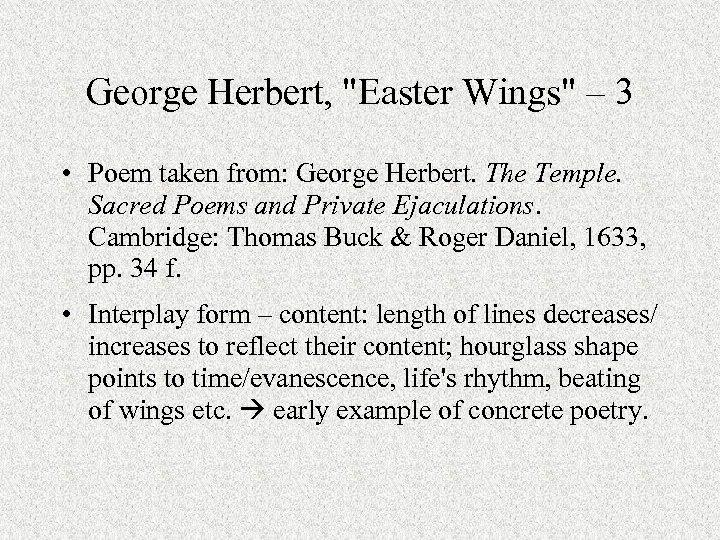 George Herbert, 