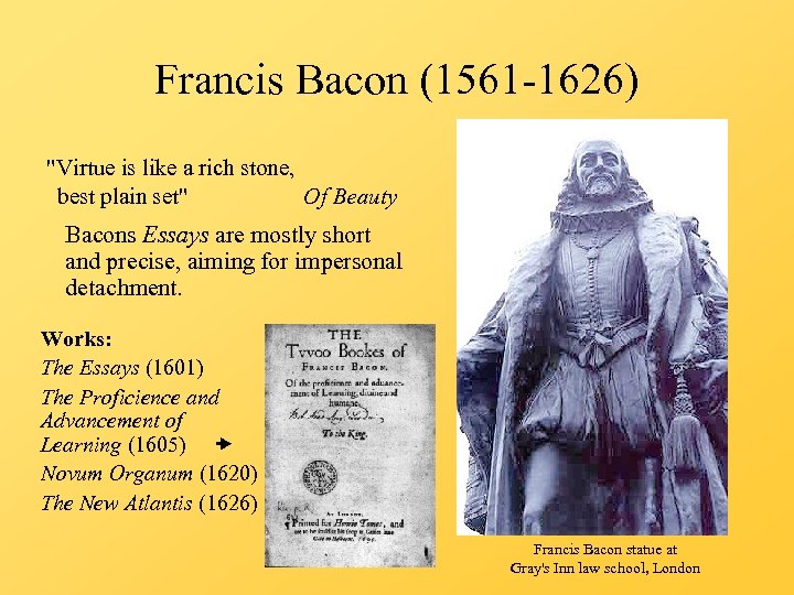 Francis Bacon (1561 -1626) 