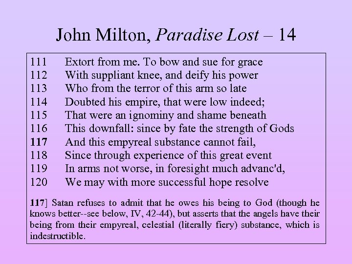 John Milton, Paradise Lost – 14 111 112 113 114 115 116 117 118