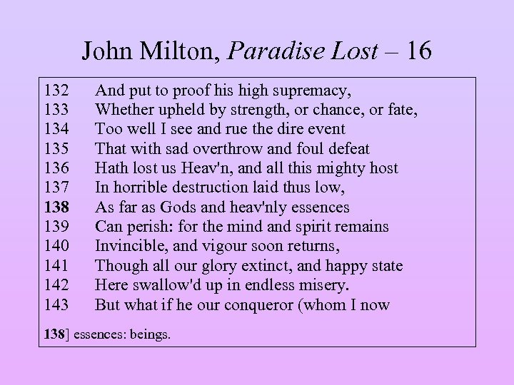John Milton, Paradise Lost – 16 132 133 134 135 136 137 138 139