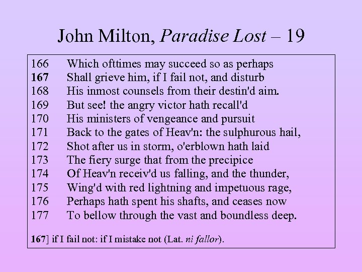 John Milton, Paradise Lost – 19 166 167 168 169 170 171 172 173