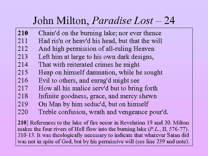 John Milton, Paradise Lost – 24 210 211 212 213 214 215 216 217