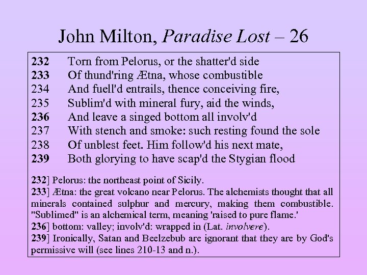 John Milton, Paradise Lost – 26 232 233 234 235 236 237 238 239