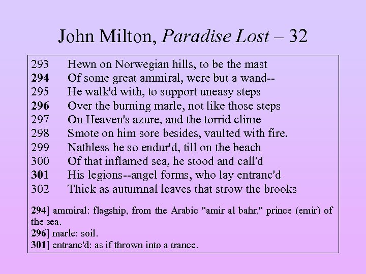 John Milton, Paradise Lost – 32 293 294 295 296 297 298 299 300