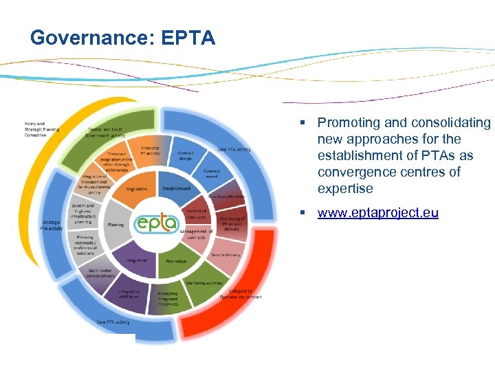 Governance: EPTA § Promoting and consolidating new approaches for the establishment of PTAs as