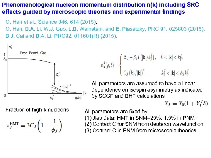 Phenomenological nucleon momentum distribution n(k) including SRC effects guided by microscopic theories and experimental