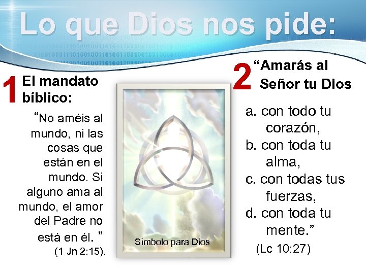 Lo que Dios nos pide: 1 El mandato bíblico: “No améis al mundo, ni