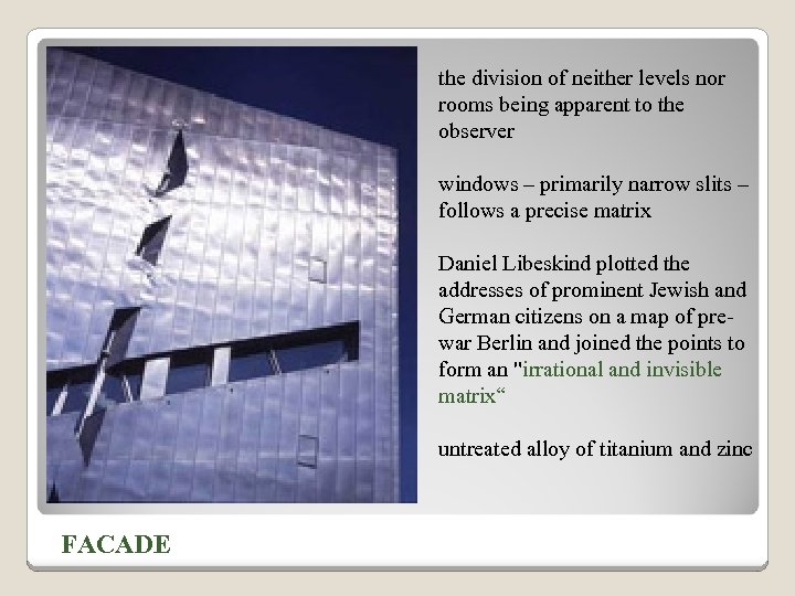 the division of neither levels nor rooms being apparent to the observer windows –