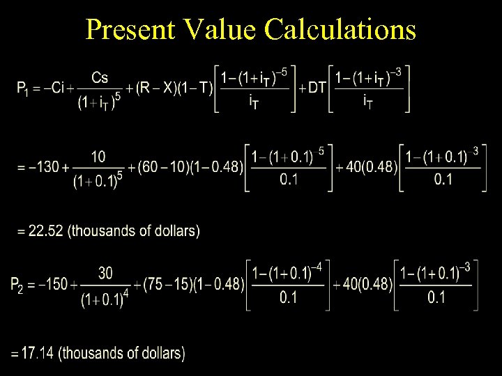 Present Value Calculations 