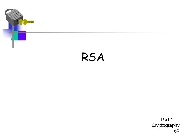 RSA Part 1 Cryptography 60 