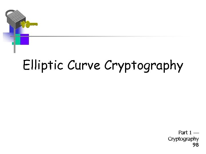 Elliptic Curve Cryptography Part 1 Cryptography 98 