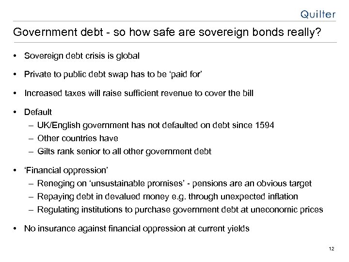 Government debt - so how safe are sovereign bonds really? • Sovereign debt crisis