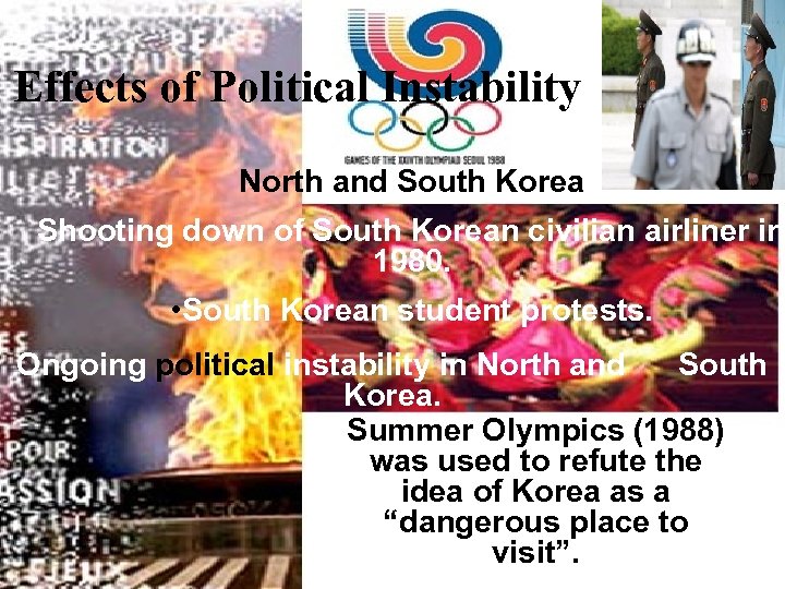 Effects of Political Instability North and South Korea Shooting down of South Korean civilian