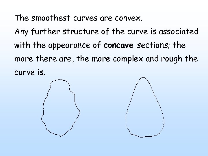 The smoothest curves are convex. Any further structure of the curve is associated with