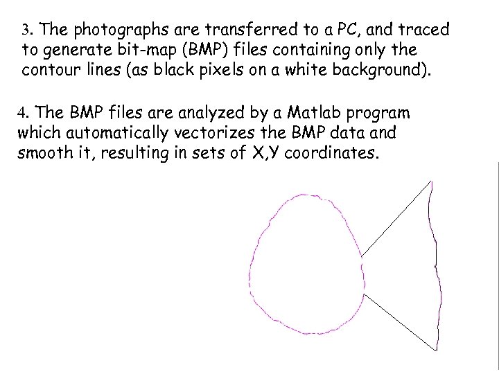 3. The photographs are transferred to a PC, and traced to generate bit-map (BMP)