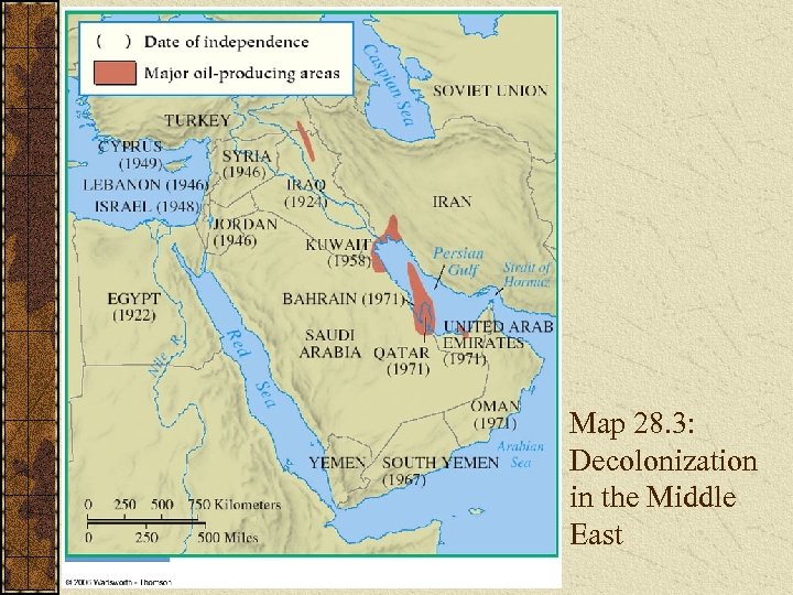 Map 28. 3: Decolonization in the Middle East 