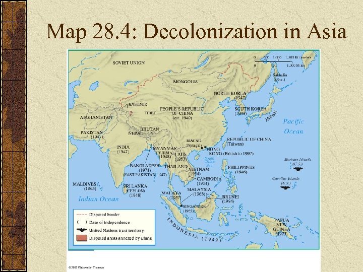 Map 28. 4: Decolonization in Asia 