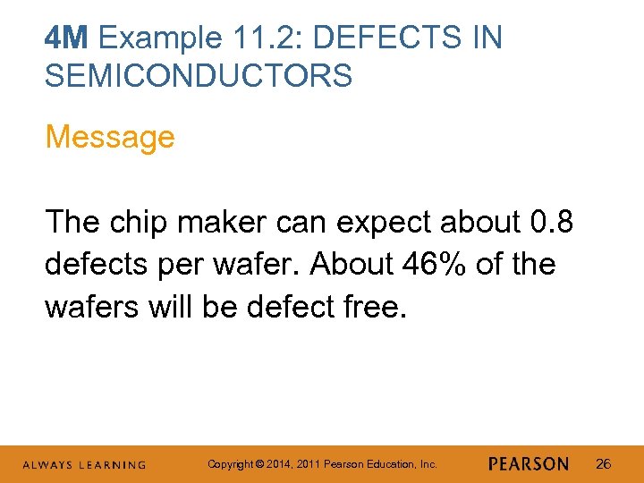 4 M Example 11. 2: DEFECTS IN SEMICONDUCTORS Message The chip maker can expect