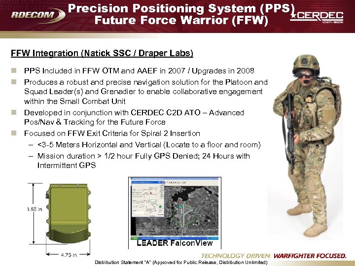 Precision Positioning System (PPS) Future Force Warrior (FFW) FFW Integration (Natick SSC / Draper