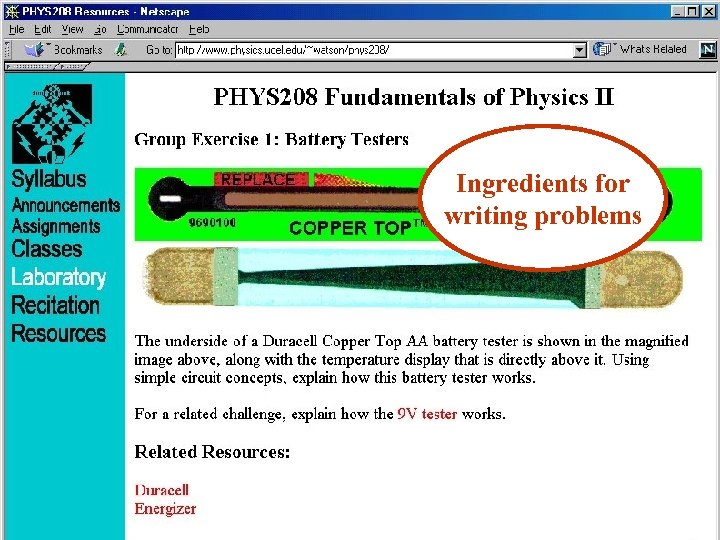 Ingredients for writing problems 
