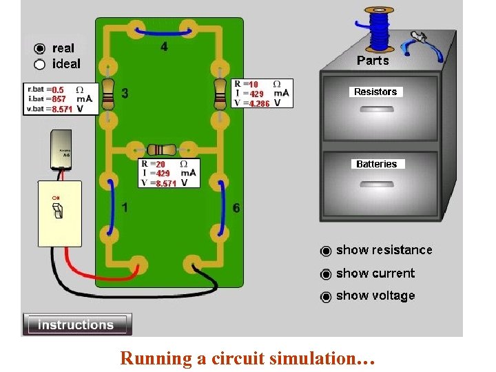 Running a circuit simulation… 