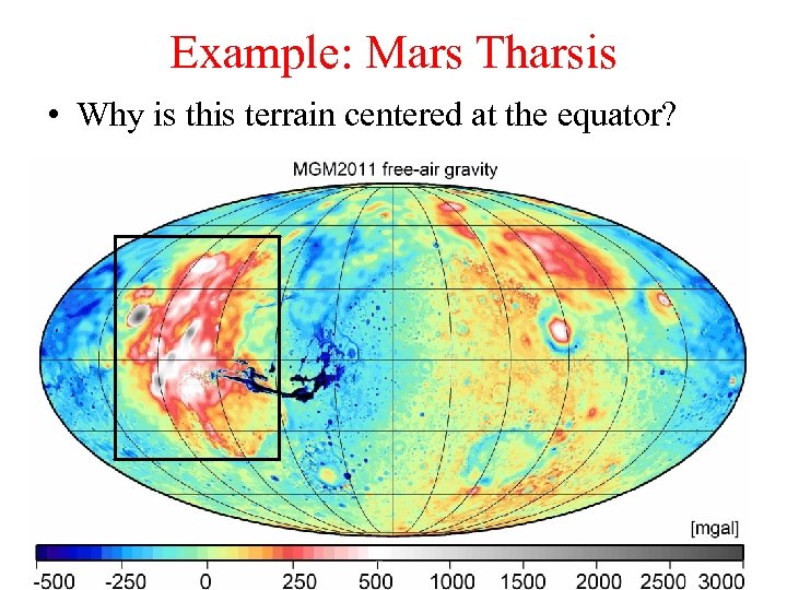 Example: Mars Tharsis • Why is this terrain centered at the equator? 