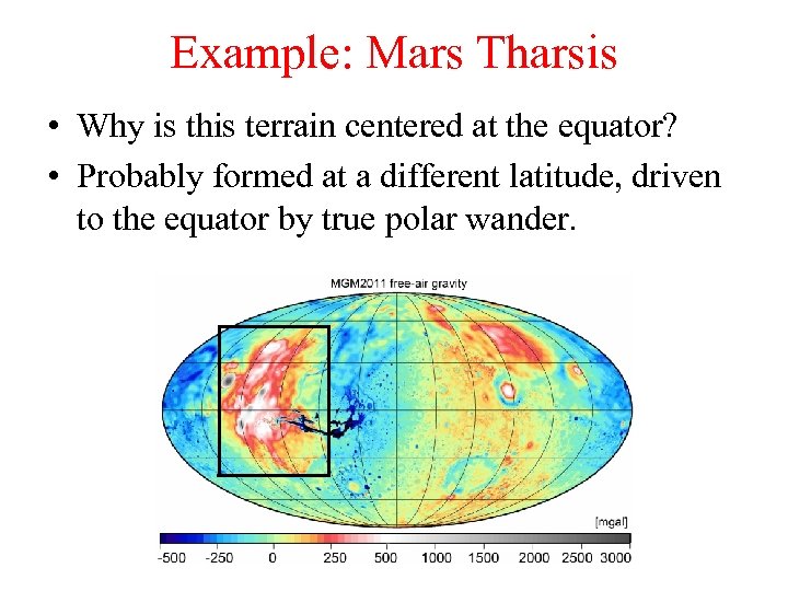 Example: Mars Tharsis • Why is this terrain centered at the equator? • Probably