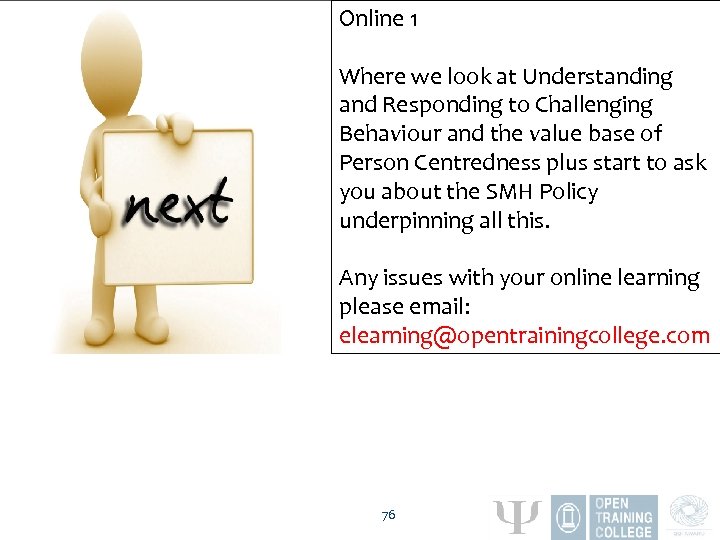 Online 1 Where we look at Understanding and Responding to Challenging Behaviour and the