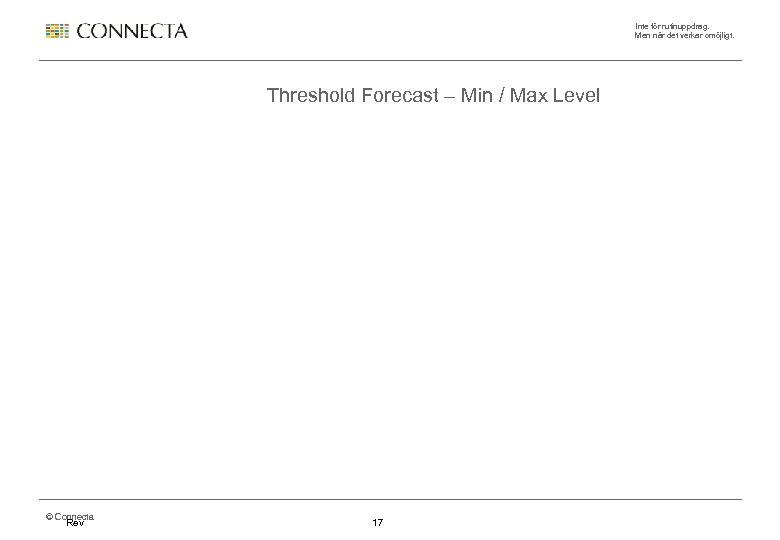 Inte för rutinuppdrag. Men när det verkar omöjligt. Threshold Forecast – Min / Max