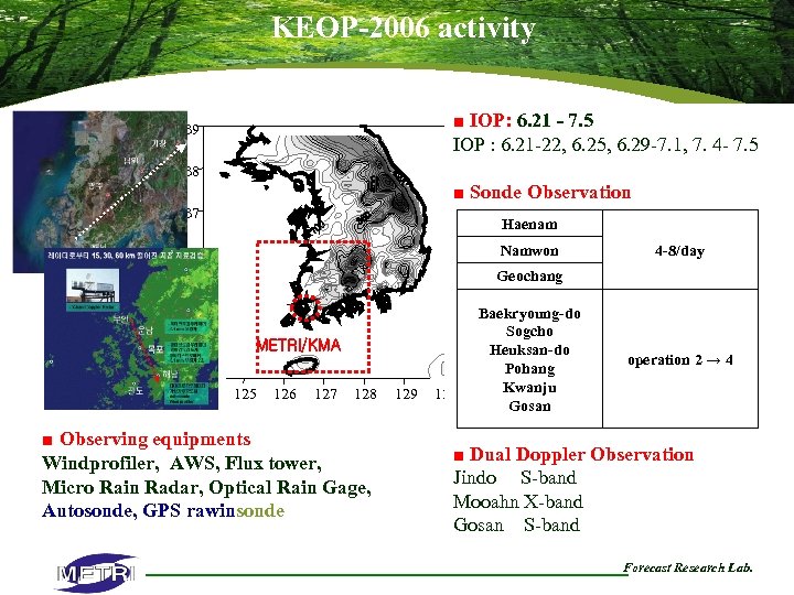 KEOP-2006 activity ■ IOP: 6. 21 - 7. 5 IOP : 6. 21 -22,
