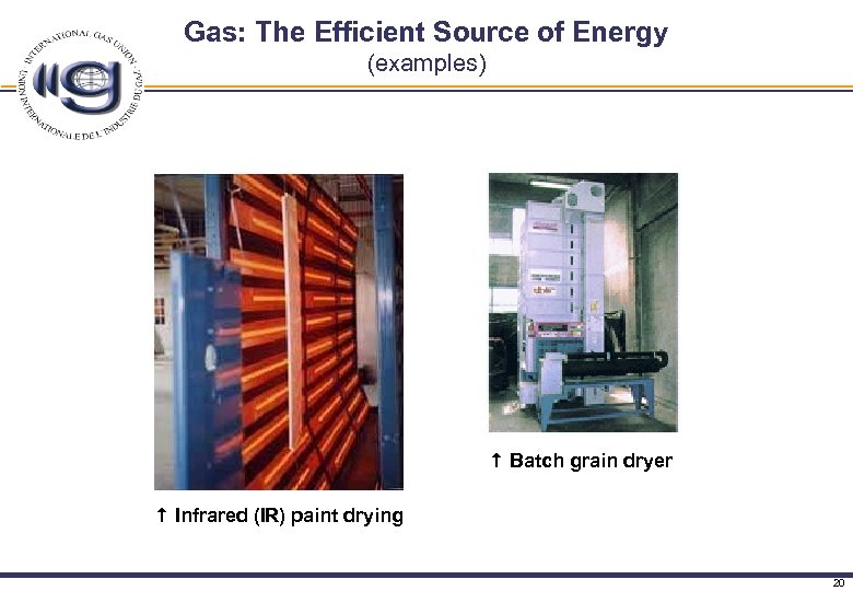 Gas: The Efficient Source of Energy (examples) Batch grain dryer Infrared (IR) paint drying