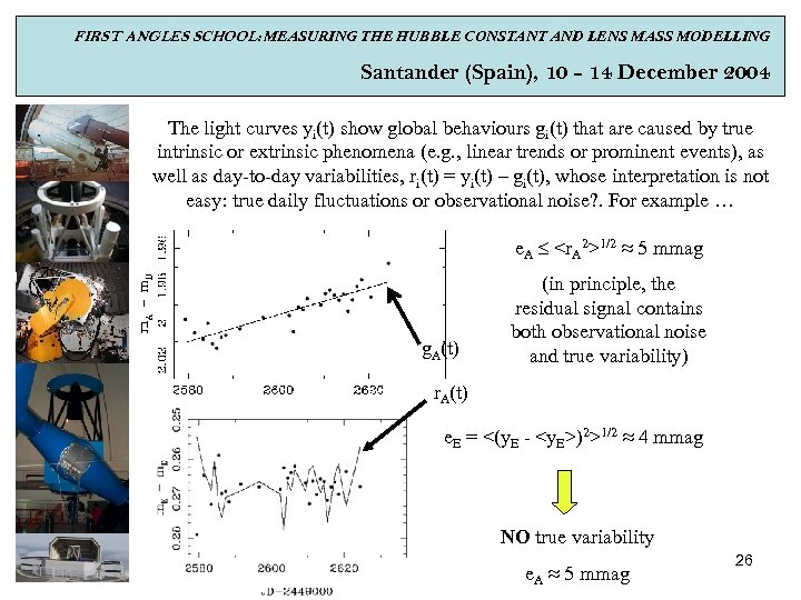 FIRST ANGLES SCHOOL: MEASURING THE HUBBLE CONSTANT AND LENS MASS MODELLING Santander (Spain), 10