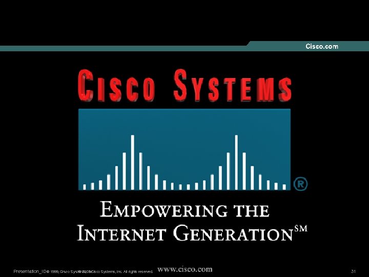 Presentation_ID © 1999, Cisco Systems, Inc. All rights reserved. © 2003 Cisco 31 