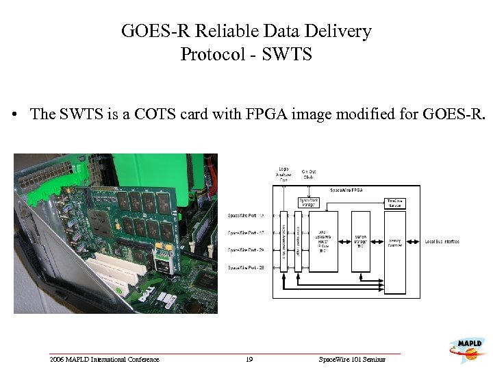 GOES-R Reliable Data Delivery Protocol - SWTS • The SWTS is a COTS card
