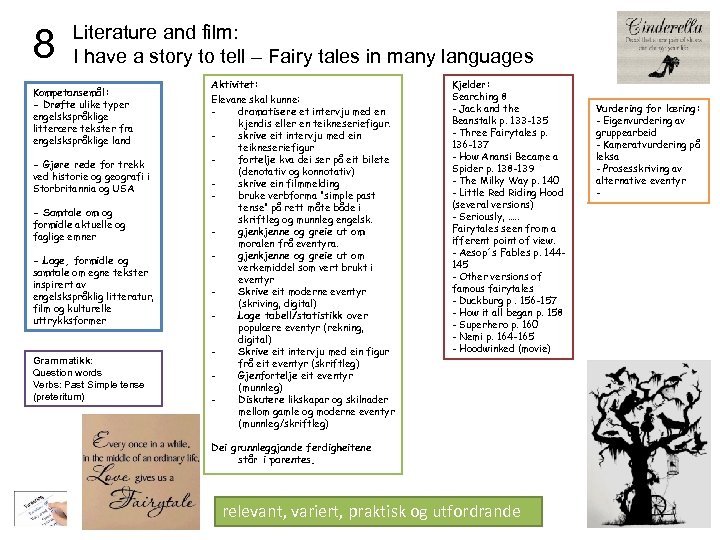 8 Literature and film: I have a story to tell – Fairy tales in
