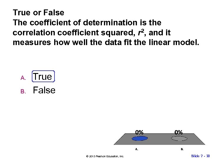 True or False The coefficient of determination is the correlation coefficient squared, r 2,