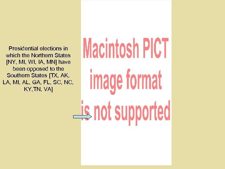 Presidential elections in which the Northern States [NY, MI, WI, IA, MN] have been