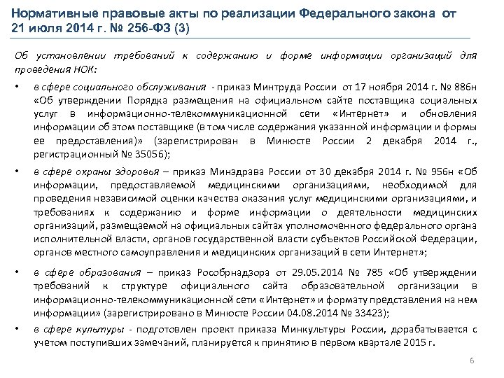 Нормативные правовые акты по реализации Федерального закона от 21 июля 2014 г. № 256