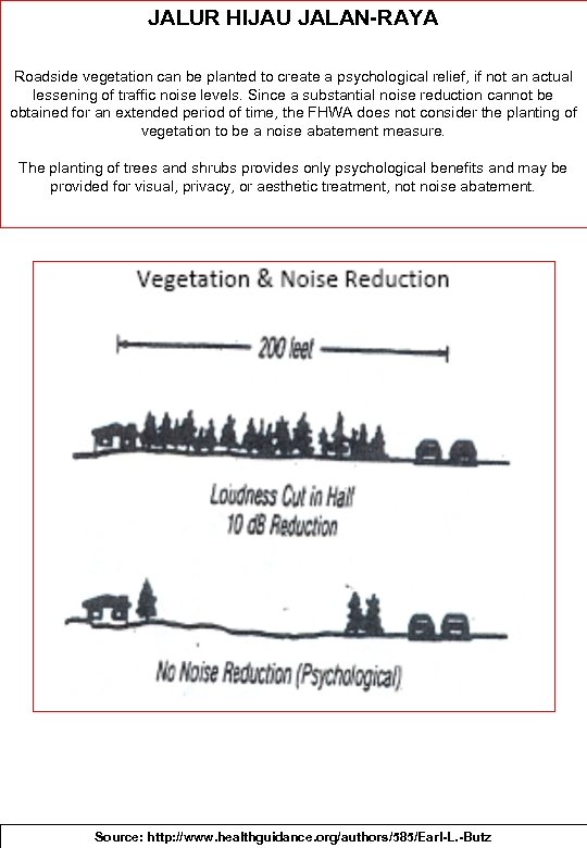JALUR HIJAU JALAN-RAYA Roadside vegetation can be planted to create a psychological relief, if