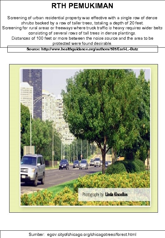 RTH PEMUKIMAN Screening of urban residential property was effective with a single row of