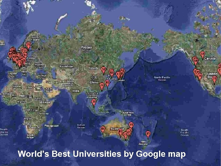 World’s Best Universities by Google map 2 