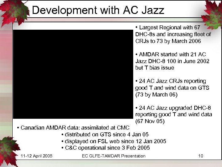 Development with AC Jazz • Largest Regional with 67 DHC-8 s and increasing fleet