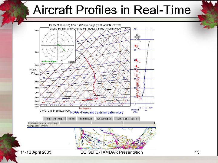 Aircraft Profiles in Real-Time 11 -12 April 2005 EC GLFE-TAMDAR Presentation 13 