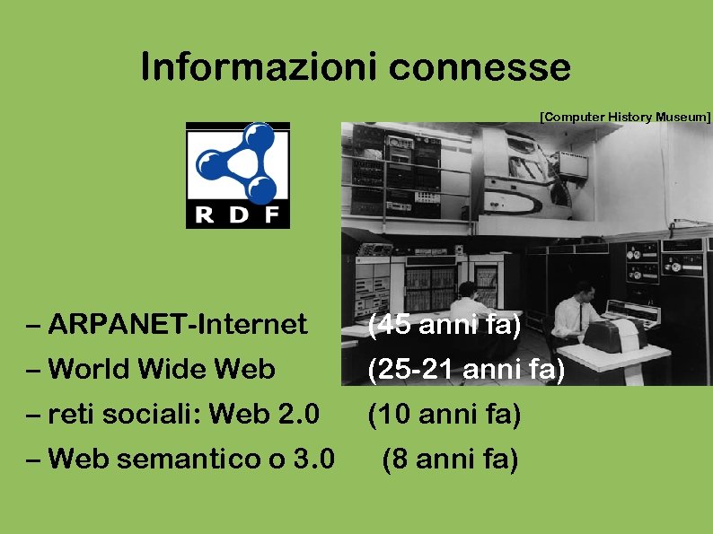 Informazioni connesse [Computer History Museum] – ARPANET-Internet (45 anni fa) – World Wide Web
