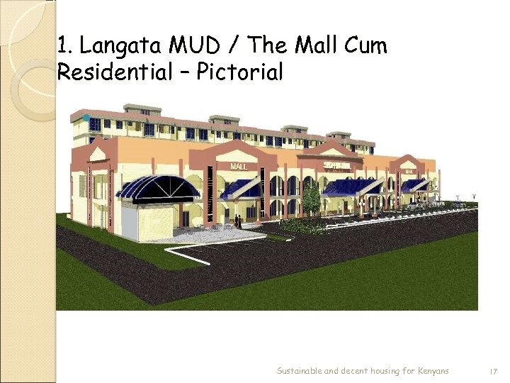 1. Langata MUD / The Mall Cum Residential – Pictorial Sustainable and decent housing