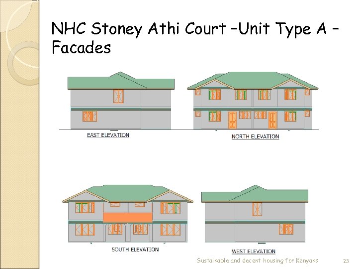 NHC Stoney Athi Court –Unit Type A – Facades Sustainable and decent housing for