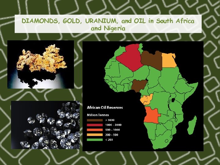 DIAMONDS, GOLD, URANIUM, and OIL in South Africa and Nigeria 